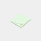 牧歌的なボヘミアン風クローバーの花束モノグラム ポストイット (アングル)