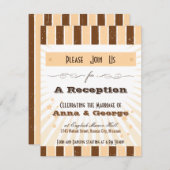 牧歌的なポスター：クリーム＆ブラウンのレセプション 招待状 (正面/裏面)