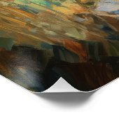 牧歌的な地中海の町、ラブラドールレトリエバードッグ ポスター (コーナー)