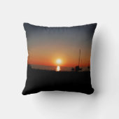 牧歌的な夕日の自然写真 クッション (裏面)
