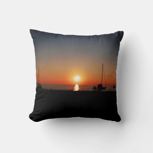 牧歌的な夕日の自然写真 クッション (正面)
