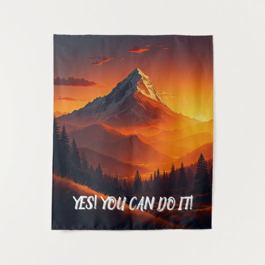 牧歌的な夕焼けの山々 タペストリー (正面)