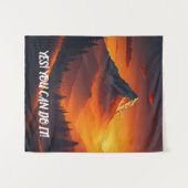 牧歌的な夕焼けの山岳風景 タペストリー (正面(横))