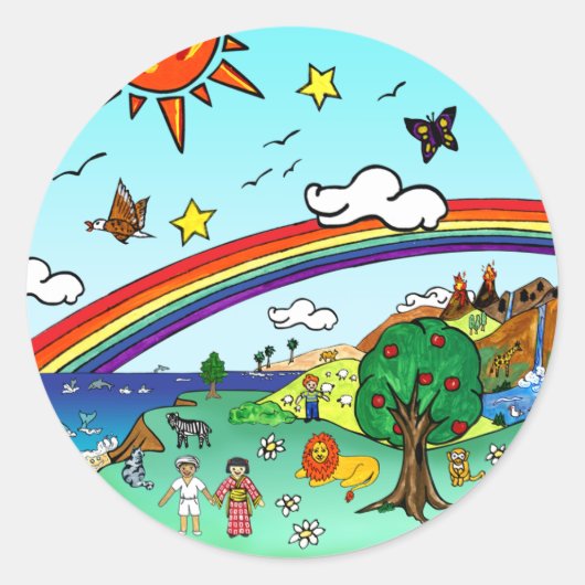 牧歌的な子供の風景 – パラダイスバインダー ラウンドシール (正面)