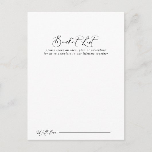 牧歌的な書結婚道のバケットリストカード ポストカード (正面)