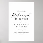 牧歌的な書道リハーサルディナーウェルカム ポスター (正面)