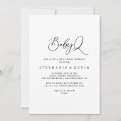 牧歌的な書道BabyQベビーシャワーバーベキュー 招待状 (正面)