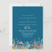 牧歌的な牧草地の植物 スペイン 結婚式 招待状 (正面)