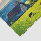 牧歌的な環境で平和的に放牧する牛 薄葉紙 (詳細)