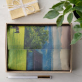 牧歌的な環境で平和的に放牧する牛 薄葉紙 (ギフト)