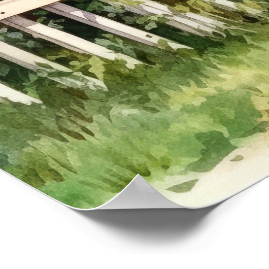 牧歌的な登山バラの田舎 ポスター (角)