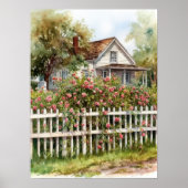 牧歌的な登山バラの田舎 ポスター (正面)