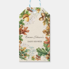 牧歌的な秋の森のベビーシャワー ギフトタグ