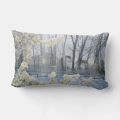 牧歌的な自然の冬の風景 ランバークッション (裏面)