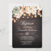 牧歌的な花の洗礼招待状 | 秋の木 招待状 (正面)