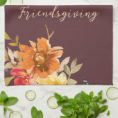 牧歌的な花のFriendsgiving キッチンタオル (折り畳み)