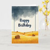 牧歌的な誕生日カード カード (黄色い花)