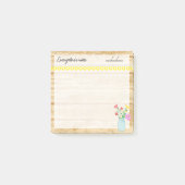 牧歌的な農家、ランプと花3" x "3 ポストイット (正面)