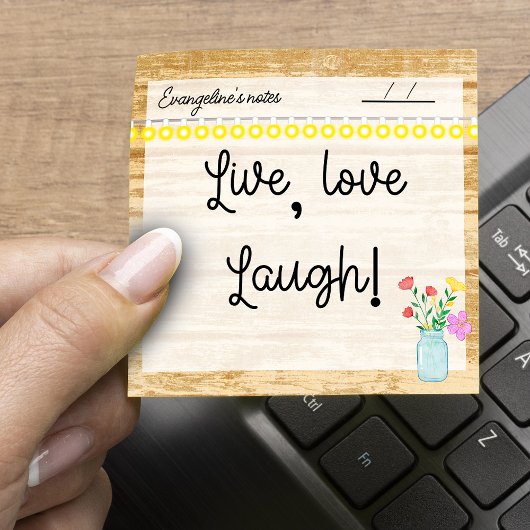 牧歌的な農家、ランプと花3" x "3 ポストイット