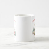 牧歌的な雪の家のクリスマス家族の休日 コーヒーマグカップ (中央)
