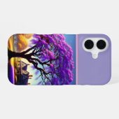 **"牧歌的な静けさ：紫のジャカランダの抱擁" iPhone 16ケース (裏面横)