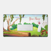 牧歌的な風景の平和な花の穏やかな デスクマット (キーボード&マウス)
