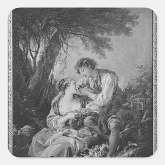 牧歌的シーン スクエアシール (正面)