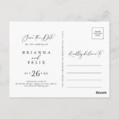 牧歌的スタイリッシュな書の日付を保存 ポストカード (裏面)