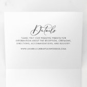 牧歌的スタイリッシュな書結婚道 三つ折り招待状 (内部最初)