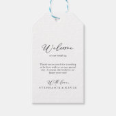 牧歌的スタイリッシュ書の結婚歓迎 ギフトタグ (正面)