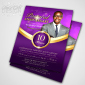 牧歌記念日パープル&金ゴールド教会イベント チラシ