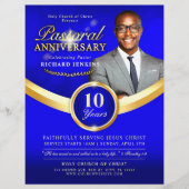 牧歌記念日ブルー&金ゴールド教会イベント チラシ (正面)