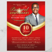 牧歌記念日レッド&金ゴールド教会イベント チラシ (正面)