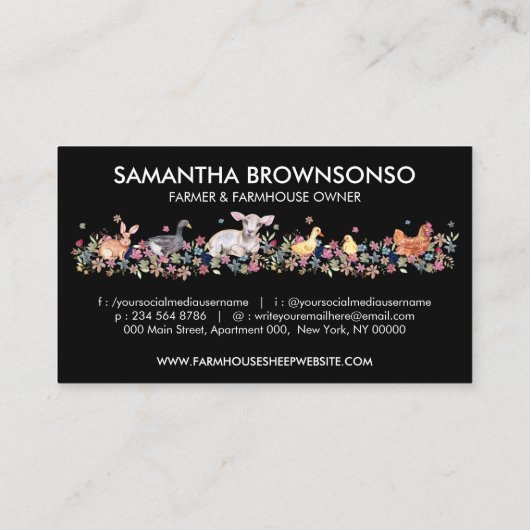 牧畜生羊の鶏ガモ 名刺 (裏面)