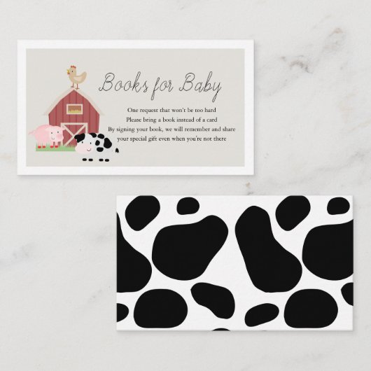 牧畜納屋周囲の庭ベージュブックス赤ちゃんシャワー エンクロージャーカード (正面/裏面)