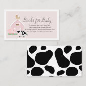 牧畜納屋周囲の庭赤ちゃんシャワー用ピンクブック エンクロージャーカード (正面/裏面)