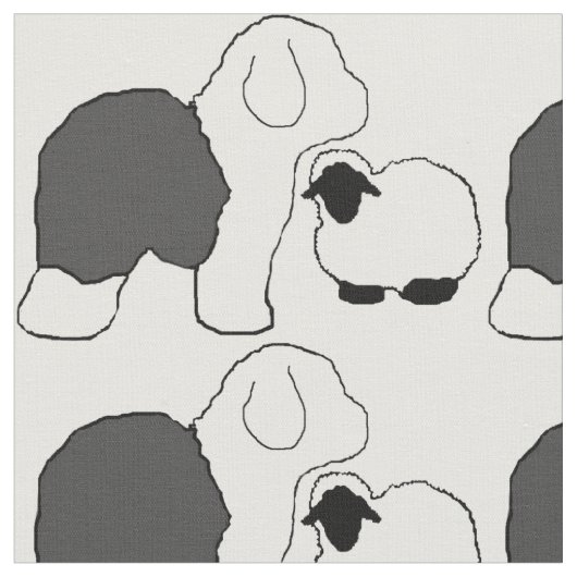 牧羊犬およびsheepsheep ファブリック (クローズアップ)