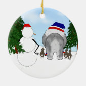 牧羊犬の冬場面 セラミックオーナメント (裏面)