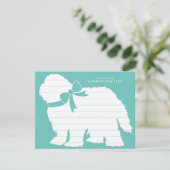 牧羊犬の子犬の古い英語の羊の犬 サンキューカード (スタンド正面)