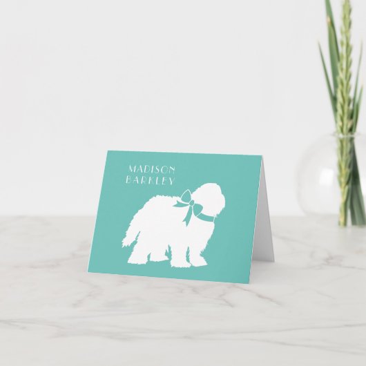 牧羊犬の子犬の古い英語の羊の犬 ノートカード (正面)