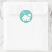 牧羊犬の子犬の古い英語の羊の犬 ラウンドシール (バッグ)