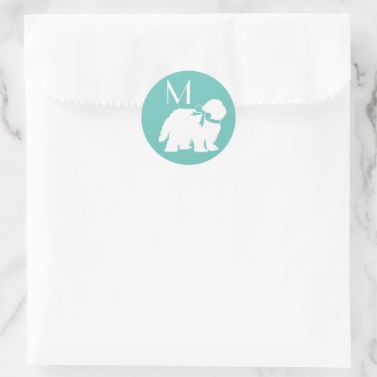 牧羊犬の子犬の古い英語の羊の犬 ラウンドシール (バッグ)