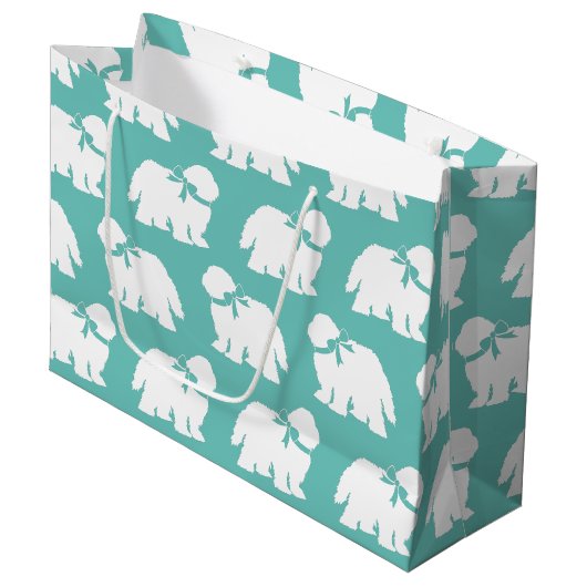 牧羊犬の子犬の古い英語の羊の犬 ラージペーパーバッグ (正面アングル)