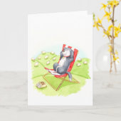 牧羊犬の退職 カード (黄色い花)