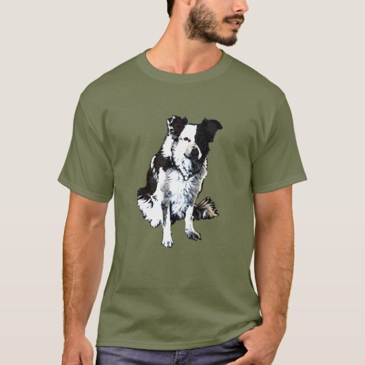 牧羊犬、ボーダーコリー Tシャツ (正面)