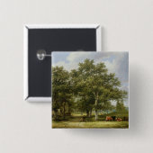 牧草を食べている牛 缶バッジ (正面&裏面)