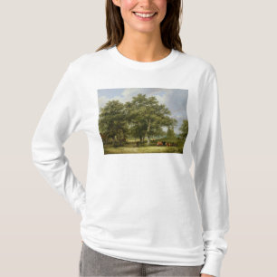 牧草を食べている牛 Tシャツ