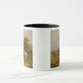 牧草を食べている馬: 分野(油のロバそして子馬 マグカップ (中央)