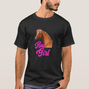 牧草ガール 馬 乗馬 競馬 馬術 女子 Tシャツ
