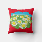 牧草地おもしろいの漫画の女の子と花 クッション (裏面)